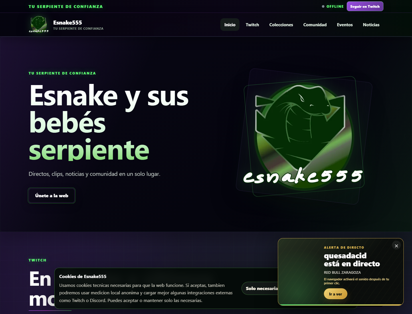 Captura de la web esnake555.eu